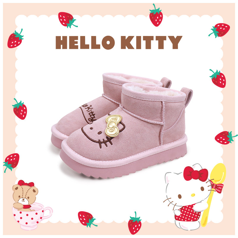 HELLO KITTY女童雪地靴加绒保暖2025冬季防滑卡通可爱冬季棉鞋,童鞋/婴儿鞋/亲子鞋,雪地靴,淘宝优惠券,粉丝福利购,淘宝优惠卷