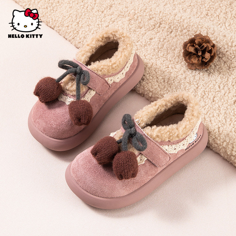 Hello Kitty女童加绒保暖棉靴2025冬季新款蝴蝶结毛毛保暖雪地靴,童鞋/婴儿鞋/亲子鞋,棉靴,淘宝优惠券,粉丝福利购,淘宝优惠卷