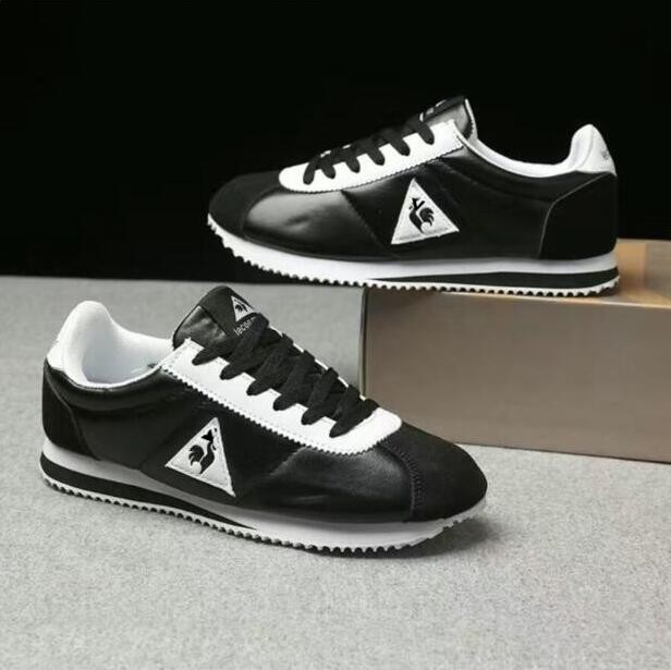 真皮男休闲鞋阿甘鞋女跑步运动鞋