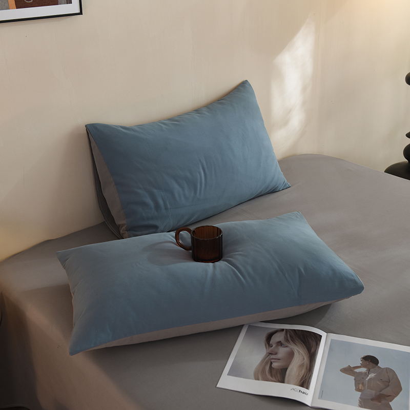 全棉磨毛100枕套一对装家用48x74cm男2025新款枕头套简约枕芯纯色