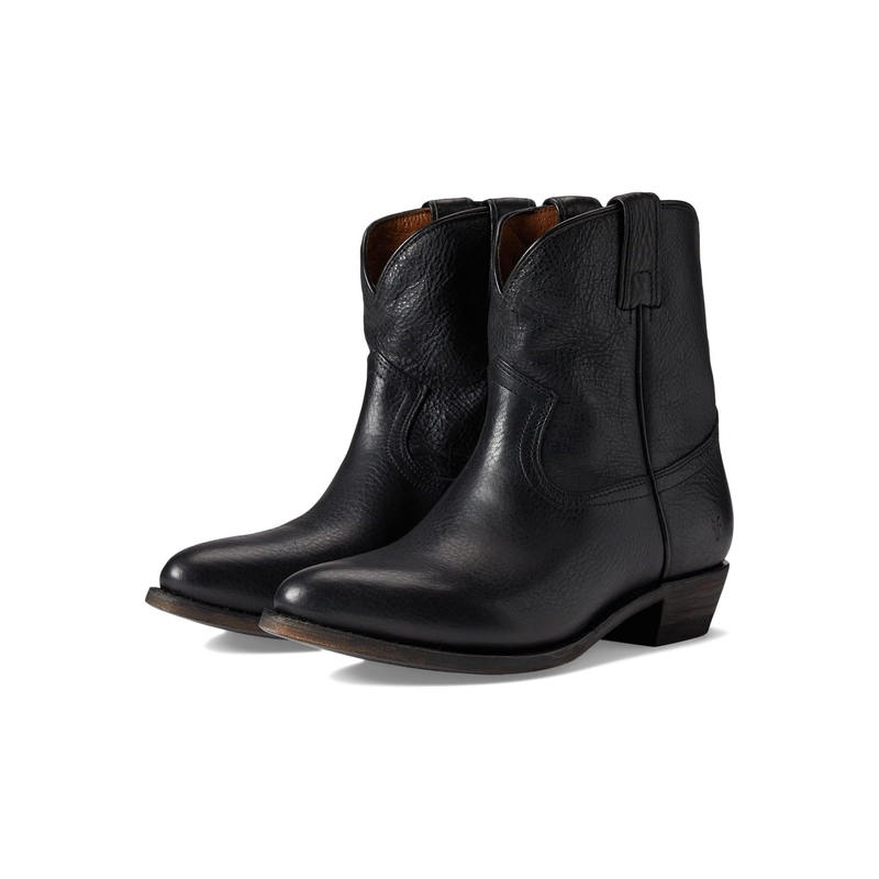 代购FRYE女士西部靴透气轻便舒适易穿脱尖头拉链式皮革内里