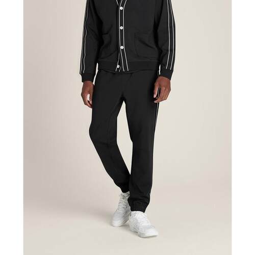 代购Wilson男士运动裤透气舒适贴身易活动轻便黑色侧边条纹