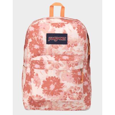 Jansport/杰斯伯 SuperBreak Plus 粉色印花26L女士双肩包背包