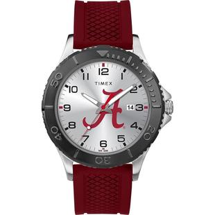 Timex 阿拉巴马红色风暴 天美时男士 运动腕表红带银盘防滑表带经典