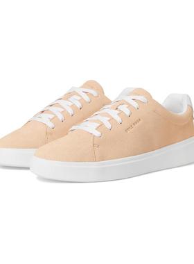 代购Cole Haan女士休闲鞋透气吸汗软底轻便系带平跟白色鞋底