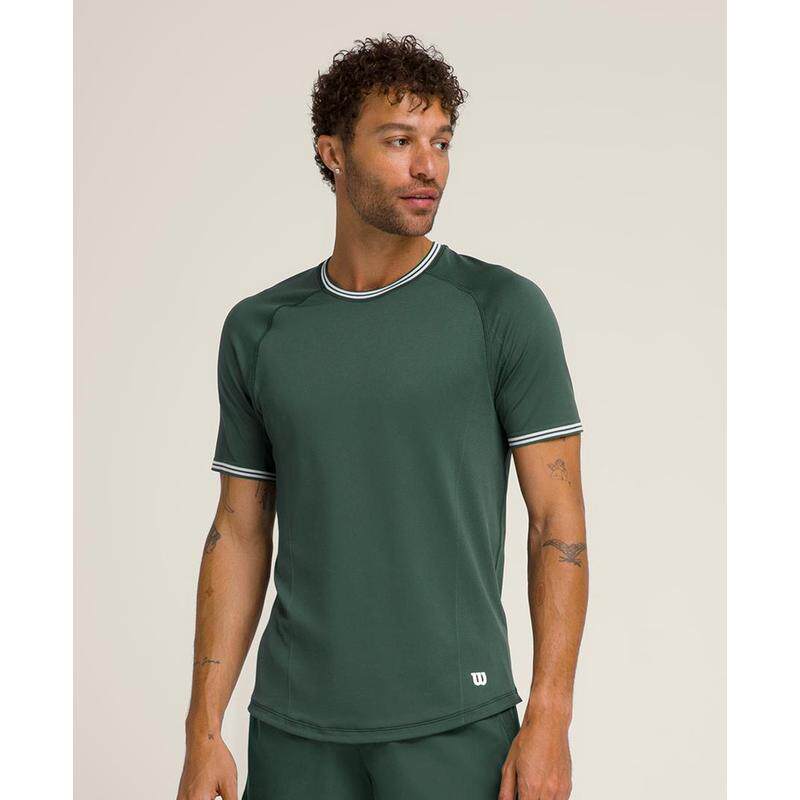 代购Wilson威尔胜男士运动T恤吸湿排汗快干弹性贴合散热短袖