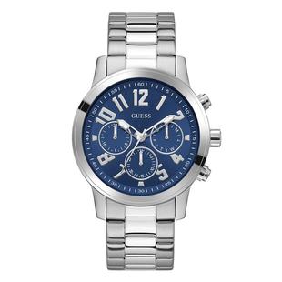 代购 GUESS女士腕表计时日期多时区夜光金属钢带防水银色商务运动