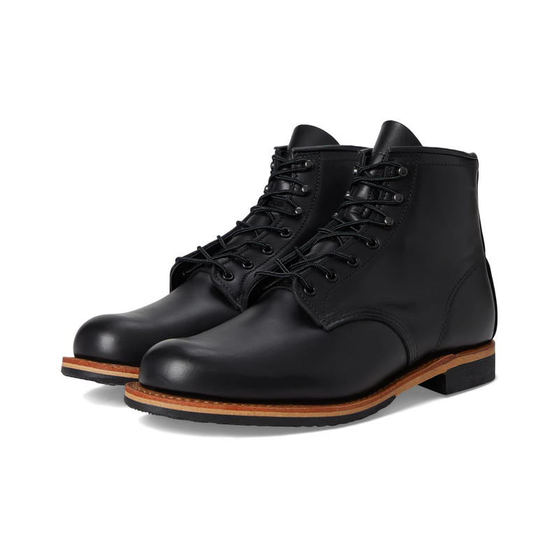代购Red Wing男士工装靴防水缓震吸汗透气黑色系带7孔布洛克鞋型