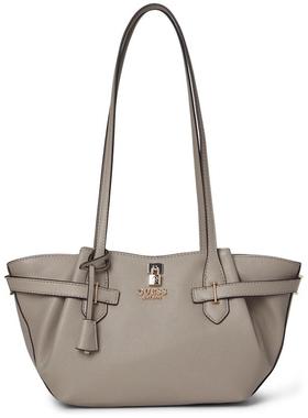 代购GUESS女士单肩包拉链闭合内部多口袋可拆卸挂饰大容量灰色