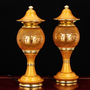 佛具插电七彩led琉璃莲花灯佛前供灯关公灯长明灯供奉招财观音灯