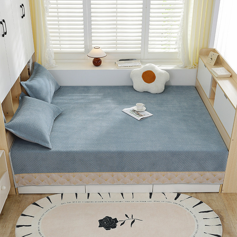 纯色四季通用防滑榻榻米床盖可机洗炕盖东北农村土炕单罩炕垫定制