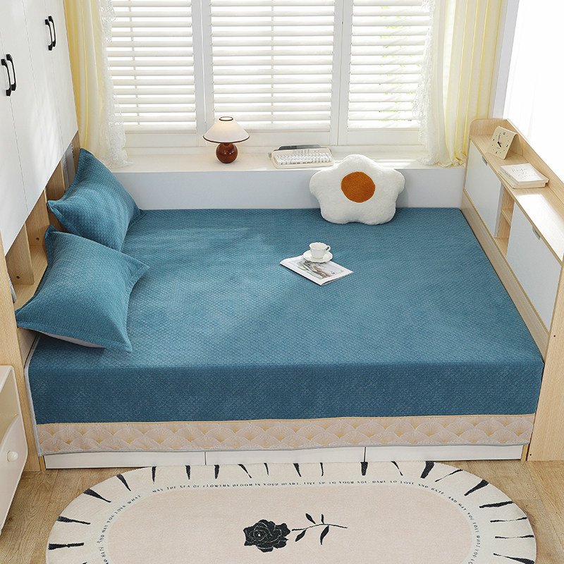 纯色四季通用防滑榻榻米床盖可机洗大尺寸炕盖家用卧室炕单罩定制
