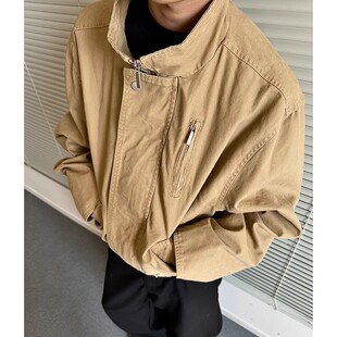 宽松巴恩风工装 夹克男女春秋季 外套男女潮 复古bomber立领短款 美式