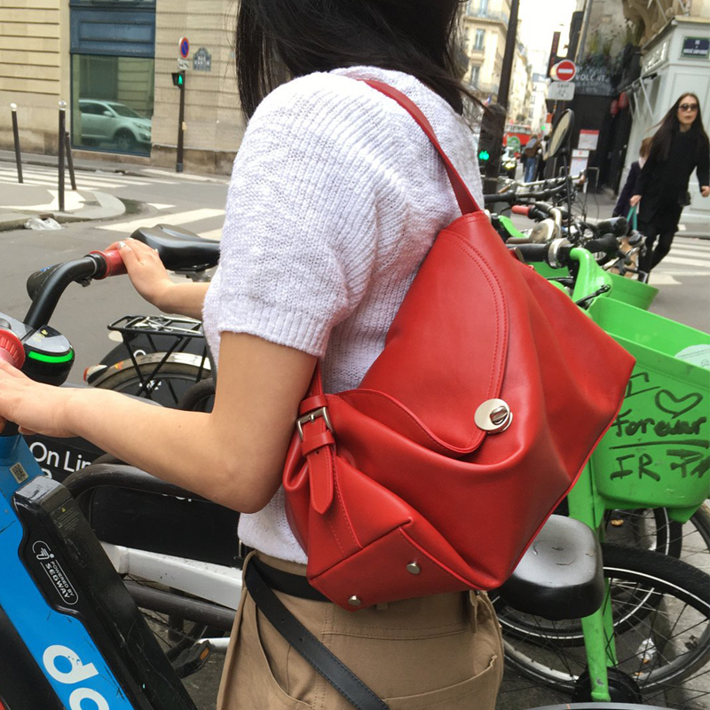 韩国ins东大门小众THE BREATHE同款春夏红色锁扣新娘手提单肩包