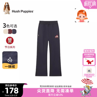 儿童休闲运动宝宝一体绒保暖裤 25冬新品 子 女童加绒长裤 暇步士童装