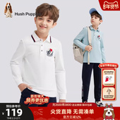 暇步士童装 大童学院风翻领上衣儿童休闲T恤 春新品 男童长袖 POLO衫