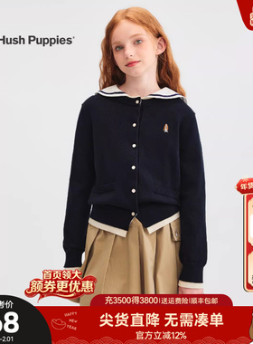 暇步士童装女童针织开衫春秋新品中大童宝宝线衣保暖儿童甜美毛衣