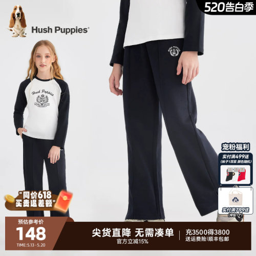 暇步士女童学院风直筒裤秋季裤子