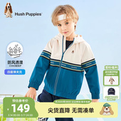 女大童休闲连帽夹克儿童宽松撞色上衣 新款 暇步士童装 男童外套春季