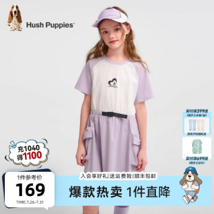 中大童工裝 暇步士童裝 新品 半袖 女童連衣裙25夏裝 裙寶寶兒童休閑裙