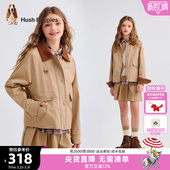 暇步士童装 儿童外套中大童复古风上衣 女童夹克宝宝外套春秋新品