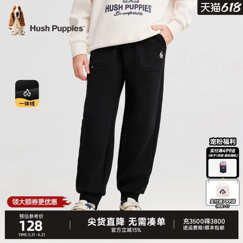 暇步士童装男童加绒长裤冬新品大童休闲裤宝宝儿童一体绒厚裤子