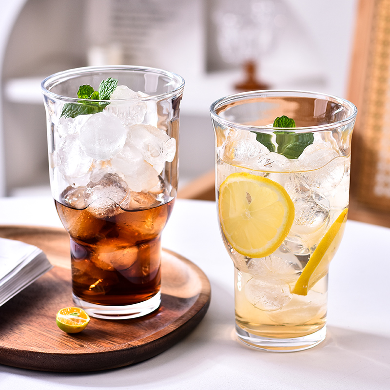 2025新款高颜值宽口玻璃杯果汁杯