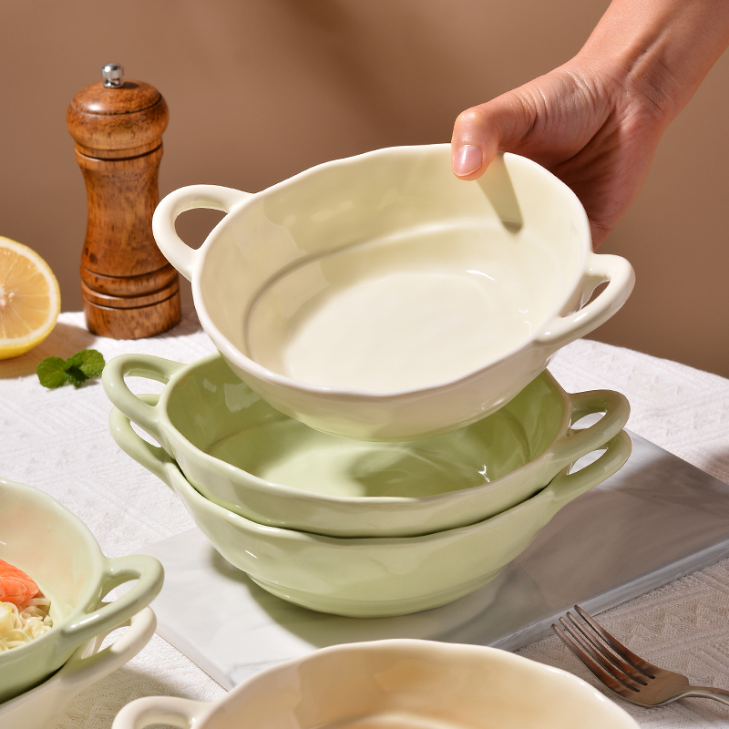 新款双耳面碗汤碗高颜值奶油风餐具陶瓷酸奶碗沙拉碗螺蛳粉专用碗,餐饮具,碗,淘宝优惠券,粉丝福利购,淘宝优惠卷