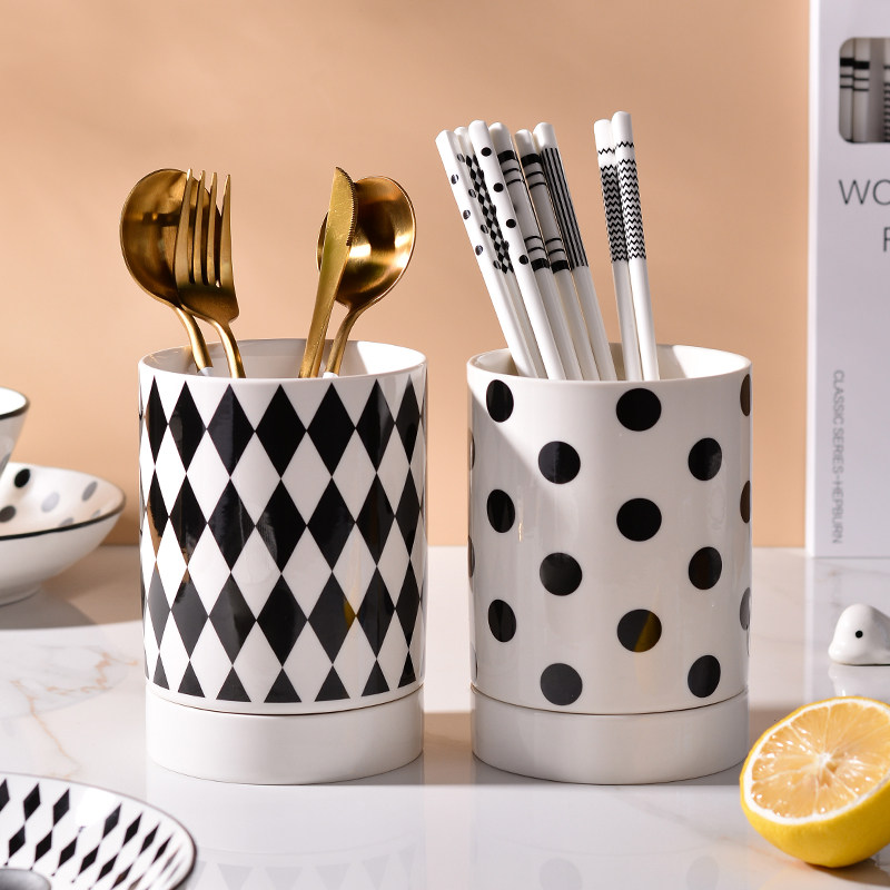 2025新款高档筷子收纳盒家用筷子筒赫本风陶瓷筷筒筷子笼筷子架,餐饮具,餐具笼/架,淘宝优惠券,粉丝福利购,淘宝优惠卷