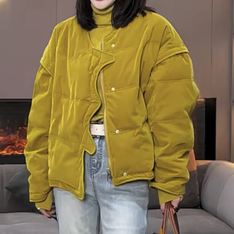 设计感不规则设计面包服外套