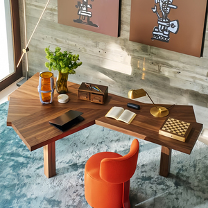 新款异形书桌中古实木办公桌