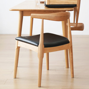 贝格森 牛角椅实木椅子家用餐椅靠背现代简约北欧书桌椅餐厅椅子