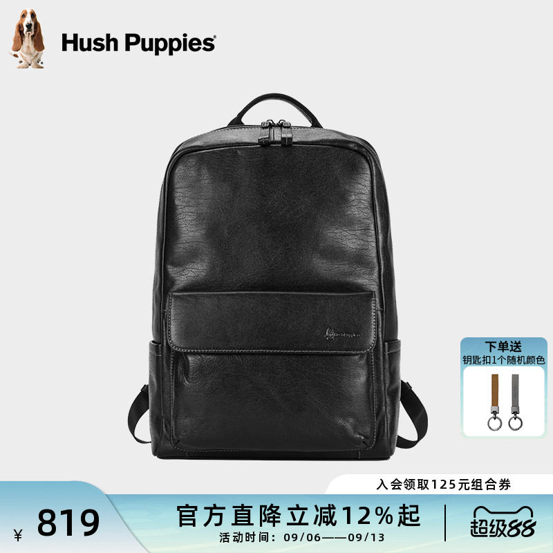 男士商务通勤头层牛皮双肩包图片