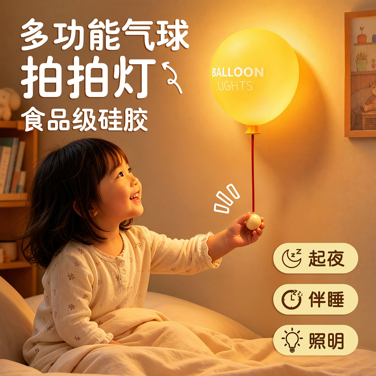 Ringke气球硅胶拍拍小夜灯护眼图片