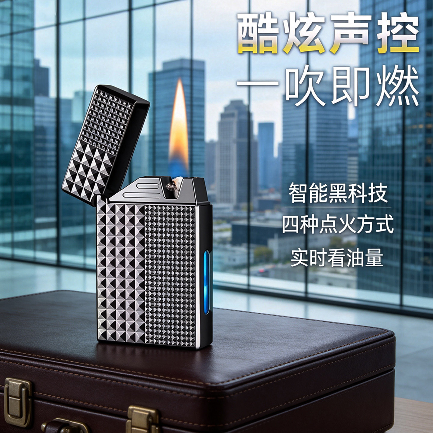 新型煤油打火机高级耐用声控酷炫科技感便捷随身携带潮流送礼耐用