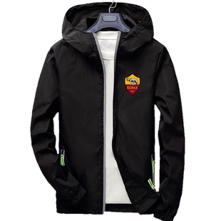 罗马队服足球衣服托蒂球迷服开衫外套男女连帽夹克休闲运动服帽衫