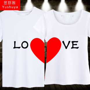 绝地求生LOVE红心情侣装t恤短袖男女吃鸡游戏衣服旅游休闲半袖衫