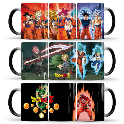 跨境七龙珠变色马克杯加入热液感温显示图案有趣咖啡茶水陶瓷杯子