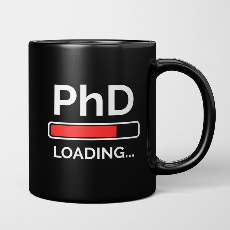 新款PHD LOADING博士学位生日礼物水杯子盖带勺子黑色高级感男女