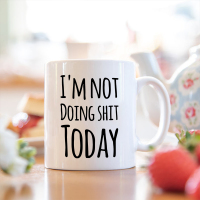I'm not doing shit today今天啥也不干馬克杯擺爛水杯子趣味禮物