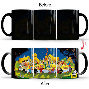 asterix克斯历险记变色马克杯热感温渐变有趣咖啡茶水陶瓷杯子