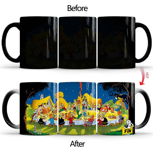 asterix克斯历险记变色马克杯热感温渐变有趣咖啡茶水陶瓷杯子