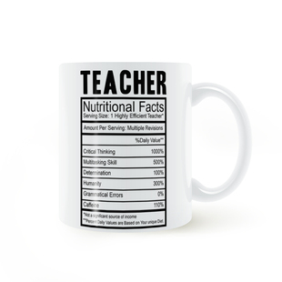TEACHER NUTRITIONAL FACTS! 老师教师 陶瓷马克杯水杯子