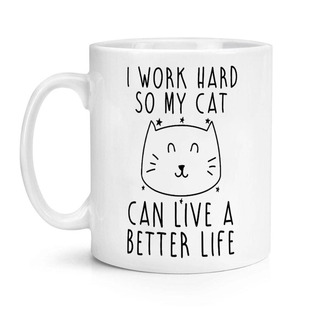 have 陶瓷马克杯水杯杯子 hard life better cat work