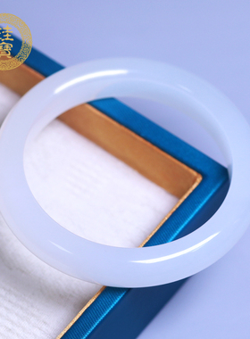 珪宝和田玉羊脂玉宽条手镯54.8mm