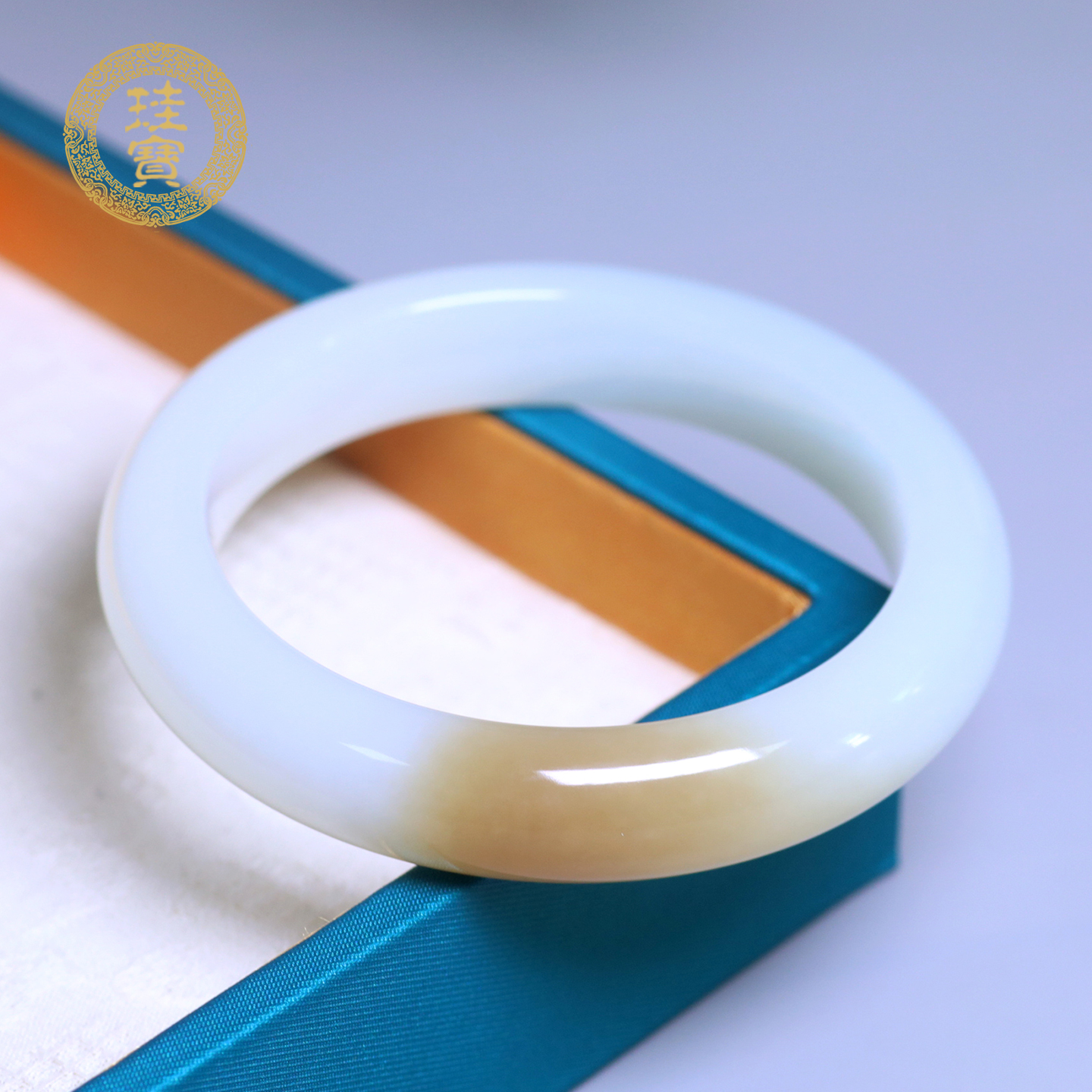 珪宝和田玉羊脂玉宽条手镯61mm