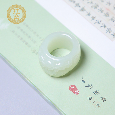 珪宝和田玉貔貅扳指内径22mm男士