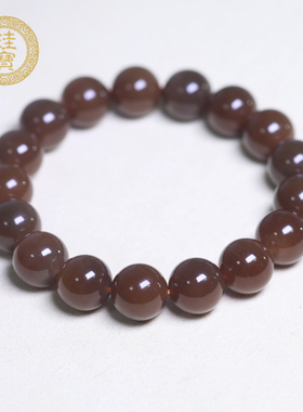 珪宝和田玉糖玉圆珠手串带证书