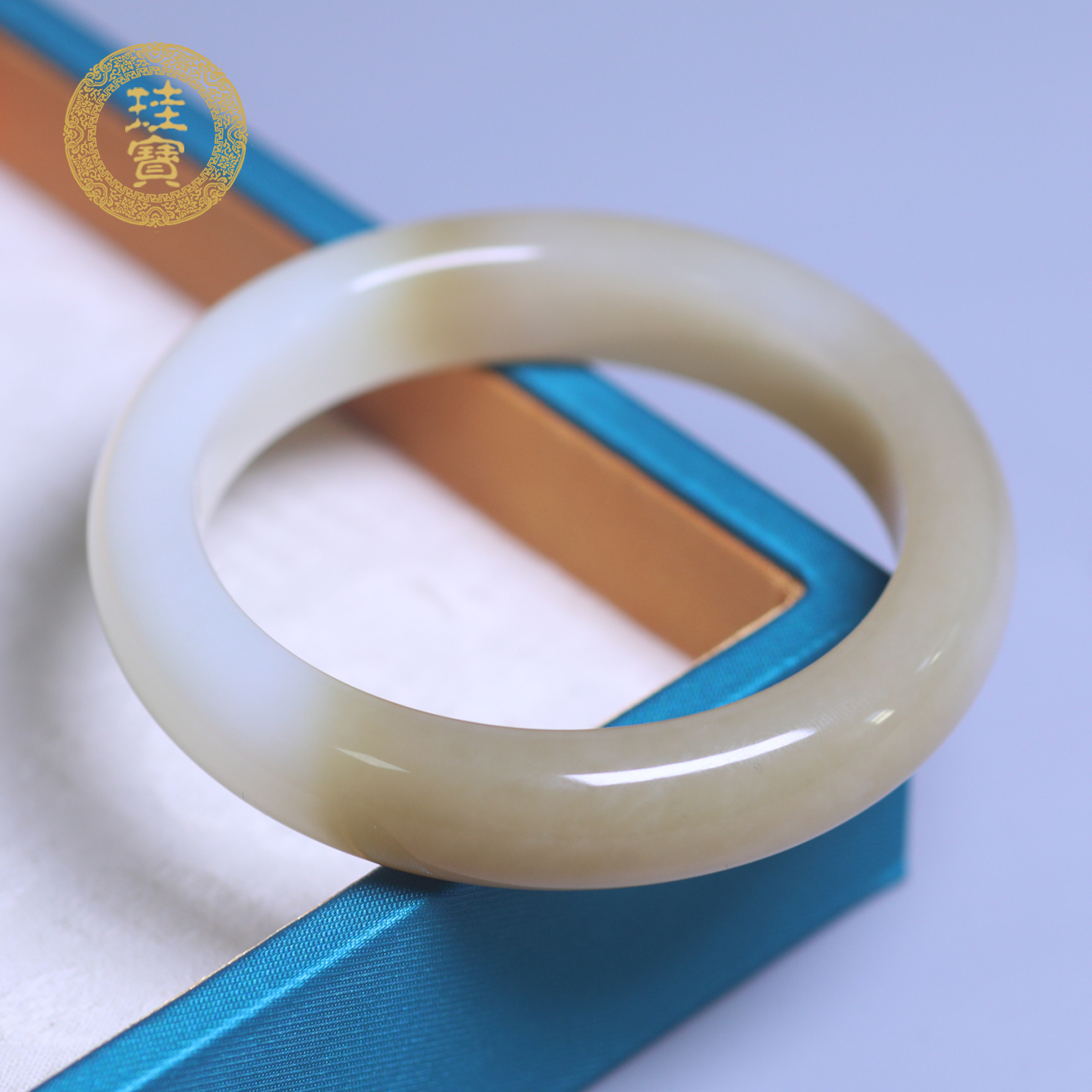 珪宝和田玉糖羊脂玉手镯女54.8mm