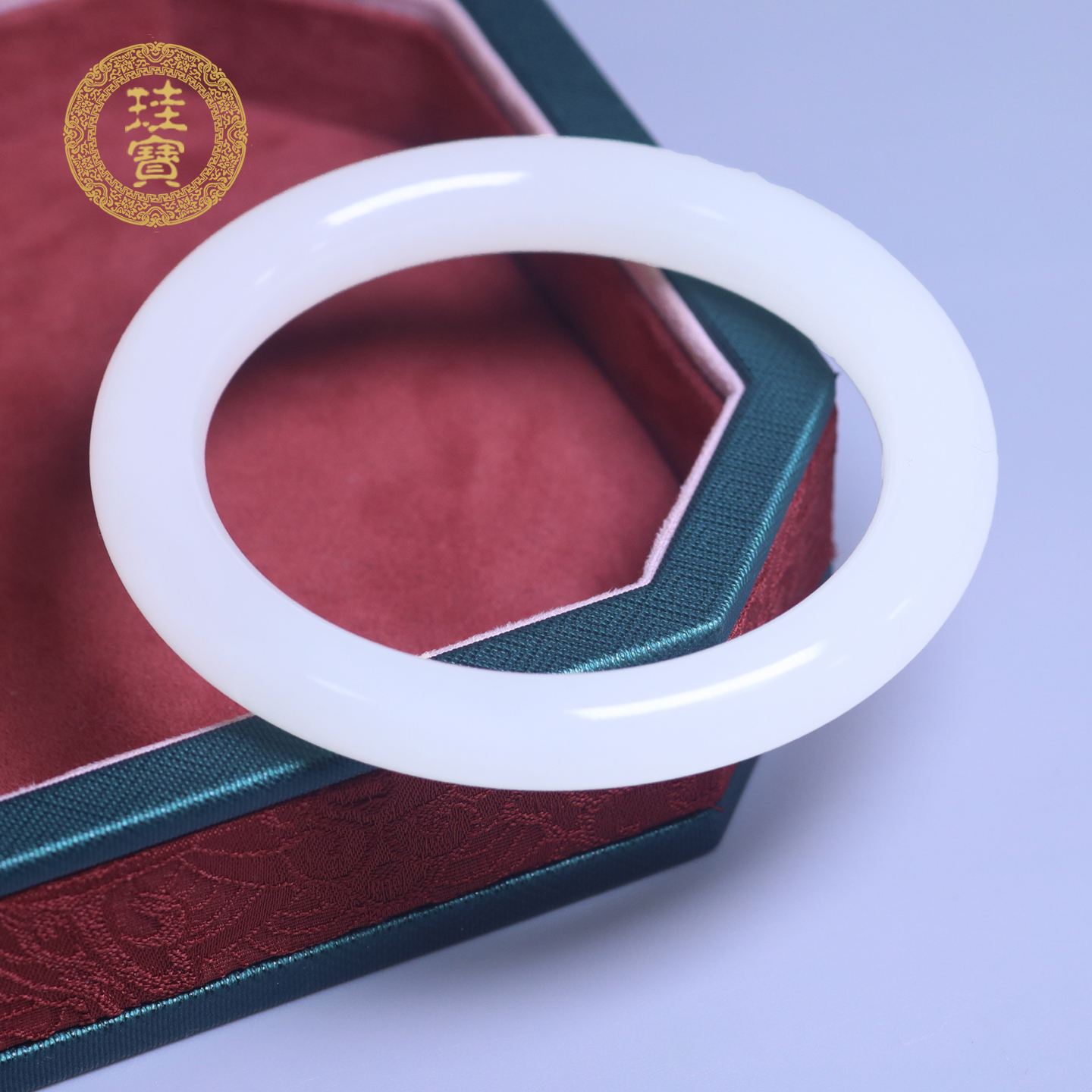 珪宝和田玉羊脂玉圆条手镯61.3mm